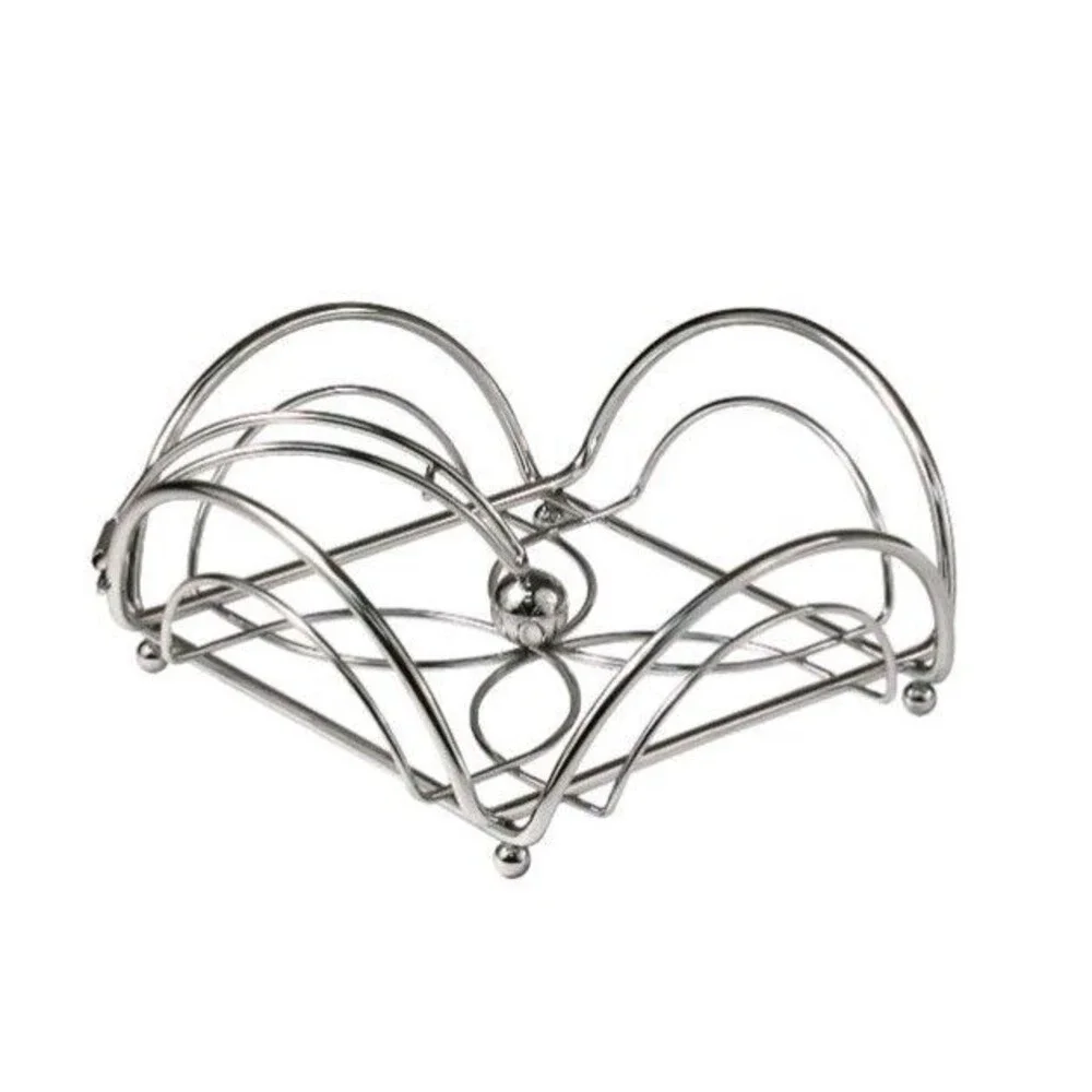 Chrome Napkin Holder  Floral Design